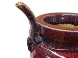 Orient Flame Oxblood Red Tri-Leg Ding Shape Ceramic Vase Container ws4699S