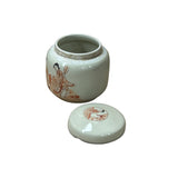 Orient Off White Courthouse Dressing Ladies Floral Graphic Porcelain Jar ws4705S