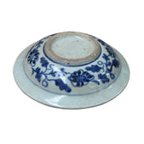 6.5" Handmade Porcelain Charger Plate Blue White Flower Birds Graphic ws4714S