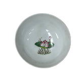 Chinese Imperial Yellow Floral Lotus Graphic Porcelain Bowl Display Art ws4748S