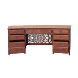 Oriental Brown Rosewood Drawers Base Plank Top Office Writing Desk ws4731S