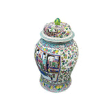Chinese Large Famille Rose Color Graphic Porcelain General Temple Jar ws4732S