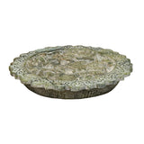 Green Gray Stone Dragon Carving Round Fengshui Plaque Display Art ws4761S