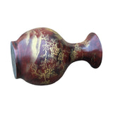 Chinese Brown Lacquer Golden Scenery Decorative Wood Vase Art ws4764S