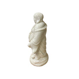White Happy Laughing Buddha Holding Fan Deity Porcelain Figure ws4783S