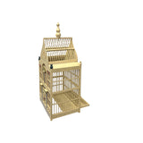 Western House Shape Light Cream Color Wood Birdcage Display ws4798S