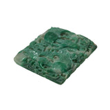 Natural Green Stone Koi Fishes Motif Carving Display Plaque Art ws4835S