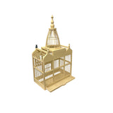 Western House Shape Light Cream Color Wood Birdcage Display ws4854S