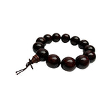 Chinese Dark Brown Rosewood Beads Hand Rosary Praying Bracelet ws4857S