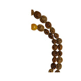 Brown Carved Flat Bean Shape Beads Hand Rosary Praying Chain ws4881S