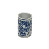 Chinese Blue White Porcelain Hexagon Gourd Graphic Small Vase ws4903S