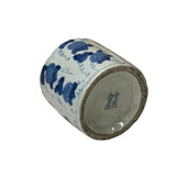 Chinese Blue White Porcelain Round Vine Fruit Graphic Small Vase ws4904S