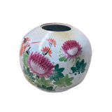 Vintage Chinese Famille Rose Bird & Peony Porcelain Jar Vase ws4956S