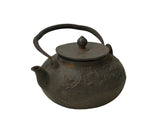 Vintage Rustic Mixed Iron Relief Cranes Motif Teapot Shape Display Art ws4958S
