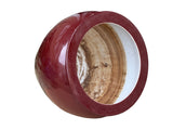 Simple Oxblood Red Glazed Ceramic Fishbowl Planter Pot ws4961S