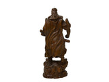 Carved Wood General Guan Yu Warrior Dragon Armor Figurine Sculpture ws4964S