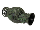 Archaistic Ancient Style Green Bronze Hu Form Ritual Vase Display Art ws4969S