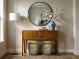 Honey Brown 4 Drawers Slim Narrow Console Side Foyer Table ws4980S