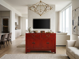 Distressed Brick Red Drawers Doors Sideboard Credenza Console Table ws4987S