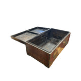 Vintage Floral Distressed Deep Red Rectangular Wood Trunk Box ws5005S
