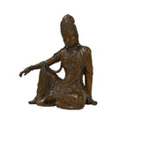 5" Wood Carved Zen Meditation Guan Yin Bodhisattva Serene Figure ws5010S