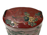 Vintage Red Lacquer Inro Koi Fishes Netsuke Wood Stack Case Deco ws5012S