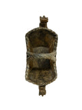 Chinese Stone Carved Basket with Mythical Beasts, Archaic Motifs , Braided Handle ws5021S