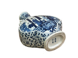 Chinese Blue White Porcelain MoonFlask Scenery Graphic Art Vase ws5022S