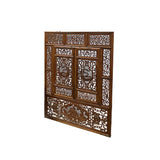 Chinese Cow Ox Cranes Motifs Wood Wall Panel Window Screen ws5024S