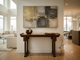 Oriental Point Edge Altar Natural Wood Grain Everted Flanges Console Table ws5028S