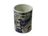 Vintage Blue Red White Foo Dogs Porcelain Small Brush Pot Vase ws5037S
