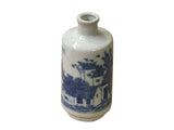 Small Blue White Handpaint Scenery Graphic Porcelain Vase ws5044S