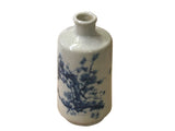 Small Blue White Handpaint Blossom Tree Scenery Graphic Porcelain Vase ws5048S