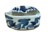 Tiny Small Blue White Oriental Bats Graphic Porcelain Container ws5059S