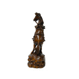7" Small Brown UpRearing Spirited Details Motifs Wood Horse Figure ws5086S