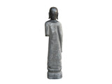 Chinese Weathered Black Gray Patina Stone Standing Monk Luohan Arhat Statue GB301S