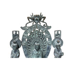 Chinese Rustic Oxidized Patina Buddha Guardian Deity Metal Buddha Statue GB002S