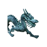 Chinese Rustic Oxidized Patina Fengshui Dragon Metal Figure GB009S