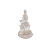 White Crystal Glass Liuli Pate-de-Verre Kwan Yin Bodhisattva on Elephant Statue GB025S