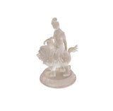White Crystal Glass Liuli Pate-de-Verre Manjushri Kwan Yin Bodhisattva Statue GB026S