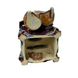 Chinese Porcelain Qing Style Dressing Holding Cat Lady Figure GB052S