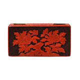 Hand Craft Vintage Chinese Red Lacquer Rectangular Floral Accent Box GB126S