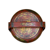 Vintage Oriental Brick Red Golden Graphic Stack Wedding Basket Display GB130S