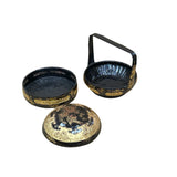 Vintage Oriental Black Golden Graphic Stack Wedding Basket Display GB131S