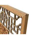 Square Flower Birds Geometric Lattice Raw Wood Wall Plaque Panel GB149S