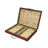 Chinese Flower Bird Red Vinyl Box Regular Size Mahjong Tiles Game Set GB166S