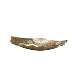 Oriental Fan Shape Porcelain Display Art Plates Golden Scenery Graphic GB194S