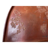 Chinoiseries Relief Pattern Brown Lacquer Fan Shape Display Disc Plate Tray GB197S
