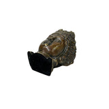 Vintage Bronze Patinated Bodhisattva Bust Buddha Metal Statue GB213S