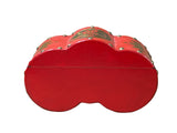 Oriental Bright Red Dragon Phoenix Graphic Circles Shape Container Box GB220S